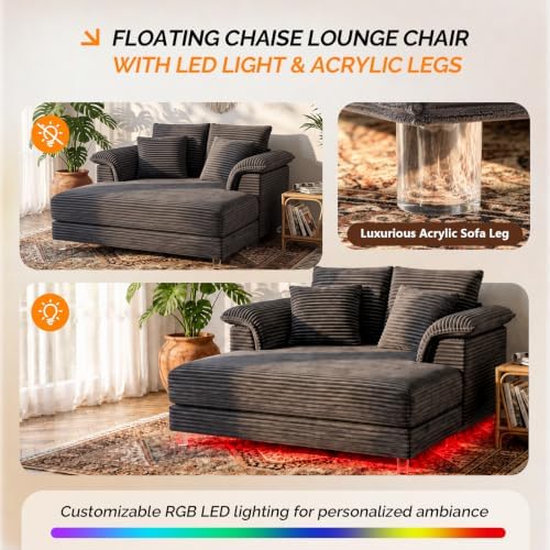 VINGLI Glam Floating Chaise Lounge Chair - Image 4