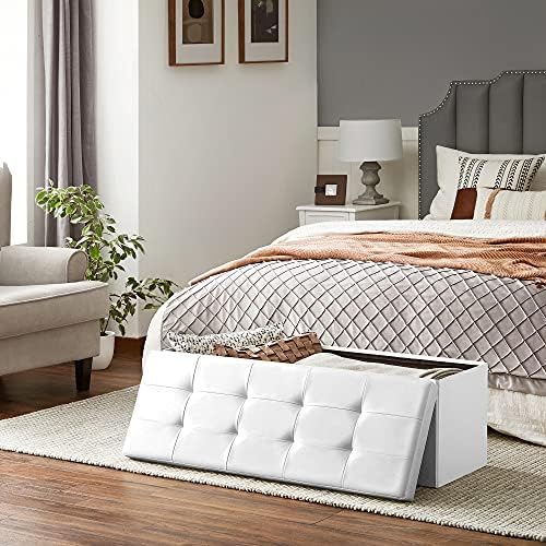 SONGMICS 43.3 Inches Folding Storage Ottoman Bench - Image 4