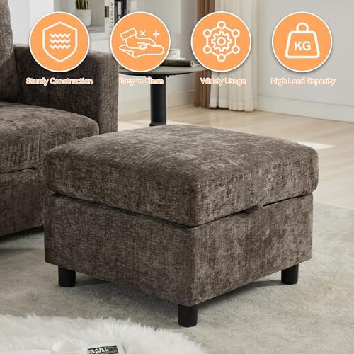 WUTUTUEE 25'' Square Storage Ottoman Module - Image 6