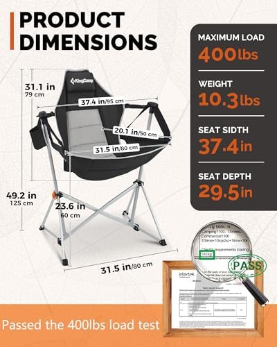 KingCamp Hammock Camping Chair, 400lbs Heavy Duty Swing Chairs - Image 2