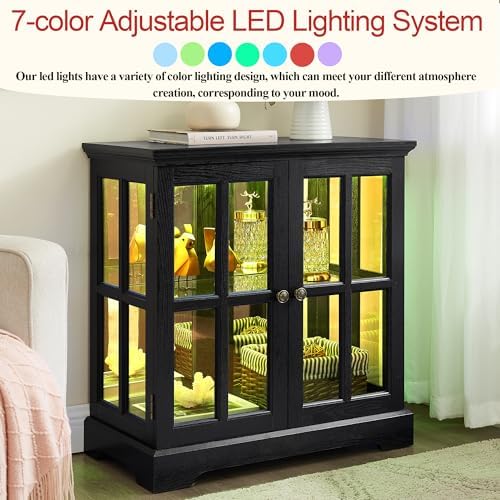 30" Glass Curio Display Storage Cabinet - Image 5