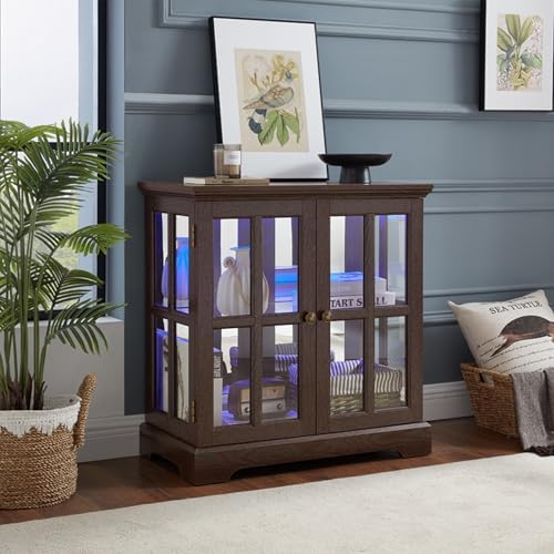 30" Glass Curio Display Storage Cabinet by Unknown