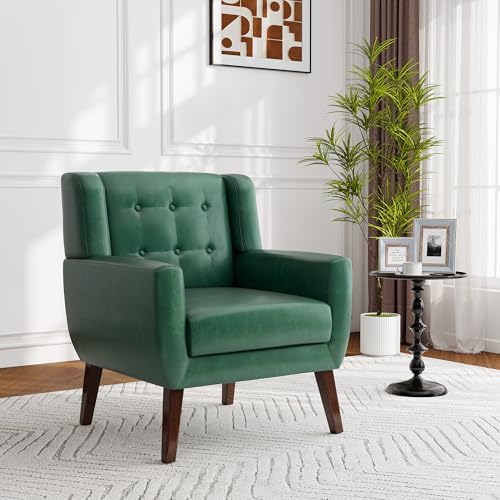 Accent Chair, Upholstered Armchair in PU Leather by Blissabod