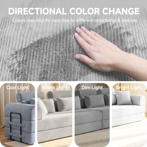 106" Convertible Sofa Bed, High Backrest Boneless Couch - Image 5