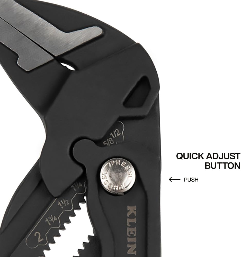 Klein Tools D53110 Compact Plier Wrench, High Leverage Multi-Use Adjustable Plier Wrench with Smooth Jaws, 10-Inch