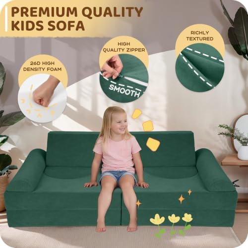 12Pcs Midular Kids Play Couch, Convertible Toddler Couch - Image 5