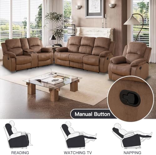 Manual Reclining Couch Sofa Set - Image 5