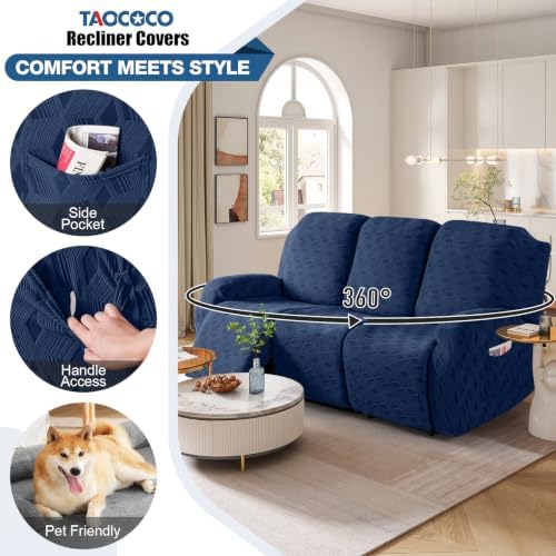 TAOCOCO Recliner Sofa Covers Stretch Reclining Couch Cover, Jacquard Recliner - Image 4