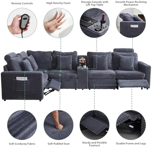 RARZOE Oversized Modular Sectional Sofa, 5-Seater L-Shaped - Image 4
