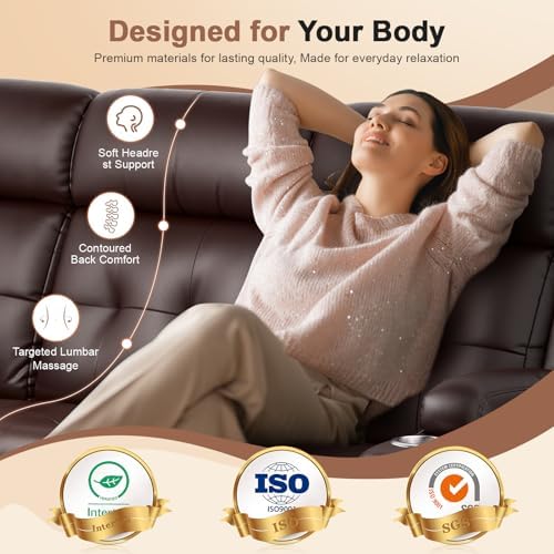 Reclining Loveseat Sofa, RV Loveseats Recliner Sofas Wall Hugger, Double - Image 3