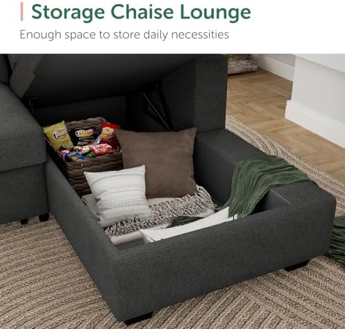 HONBAY 111.4'' Modular Sectional Sleeper Sofa - Image 5
