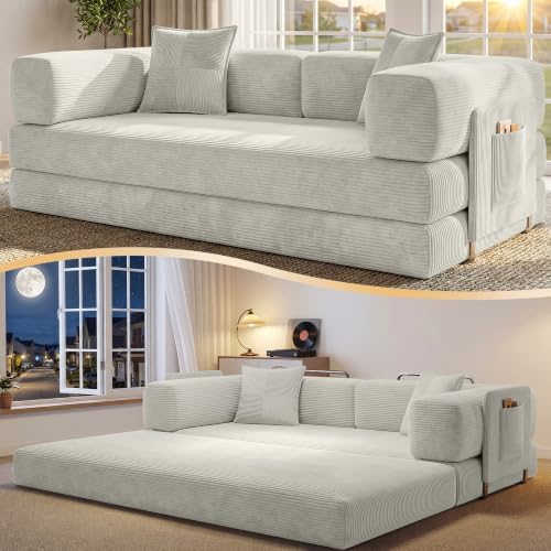 78.8" Convertible Futon Sofa Bed, Boneless Couch by CUBENTE