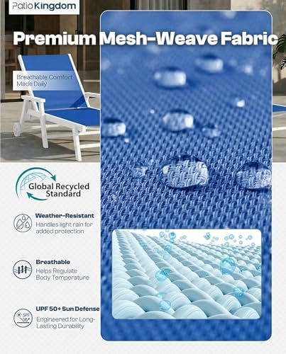 HDPE 5 Positions Chaise Lounge Outdoor Set of 4 - Image 3