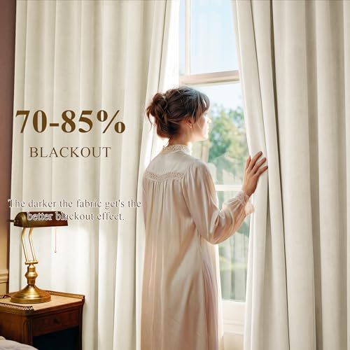 StangH Ivory White Velvet Curtains - Image 3