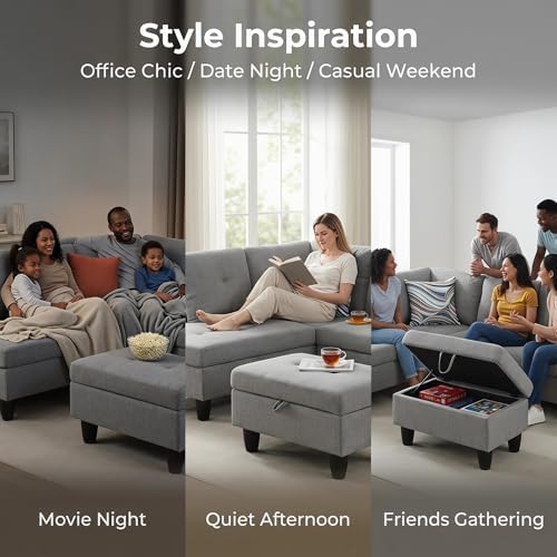 3-Piece L-Shaped Modular Leather Sofa – Convertible Sectional Couch - Image 6