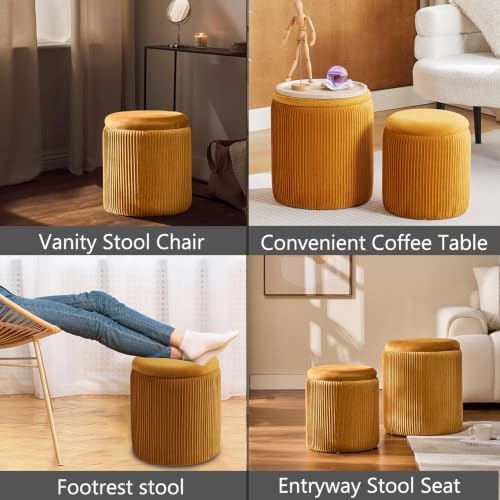 BLEXA Set of 2 Round Storage Ottoman - Image 4