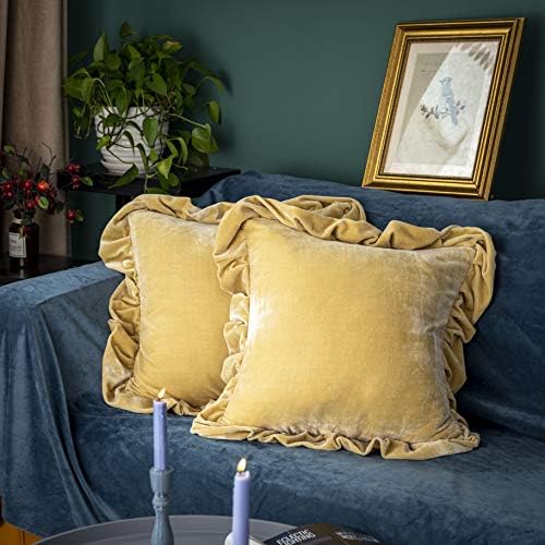 GLORY SEASON Velvet Throw Pillow Cover Soft Decorative Luxurious Solid Square by GLORYSEASON