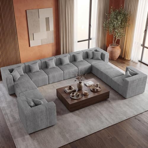 MONVANE Modular Sectional Sofa, Oversized 12 Seat Convertible U Shaped Couch - Image 2