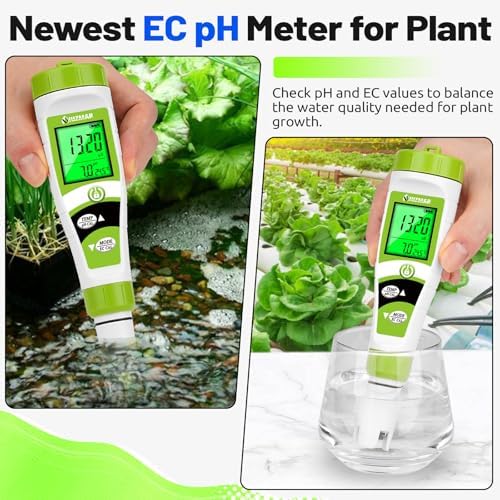 UIUZAMR pH Meter for Hydroponics PPM EC Meter for Water Hydroponics - Image 3