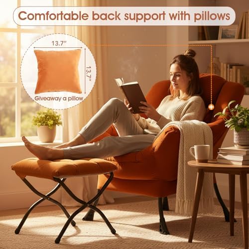 Lazy Chair with Ottoman, Comfy Reading Chair - Image 5