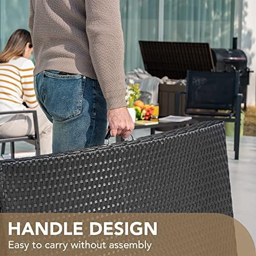 Devoko Patio Chaise Lounge Sets Outdoor Rattan Folding Chaise Lounge - Image 4