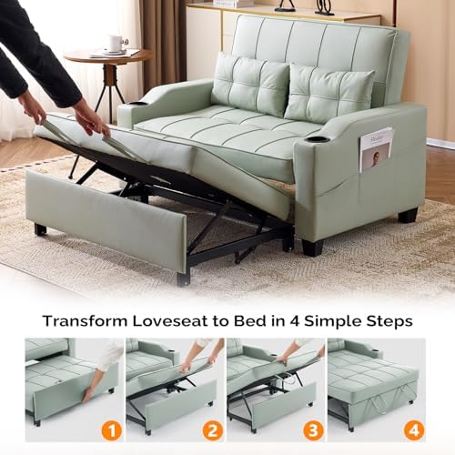 VINGLI Convertible Loveseat Sleeper Sofa Bed, Pullout Couch - Image 5
