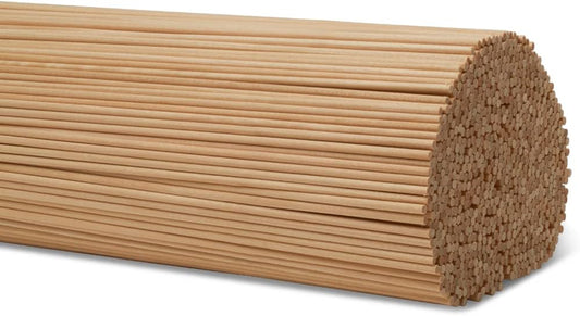 Dowel Rods Wood Sticks Wooden Dowel Rods 1/8 x 12 Inch Unfinished Hardwood Sticks for Crafts and DIYers 500 Pieces by Woodpeckers