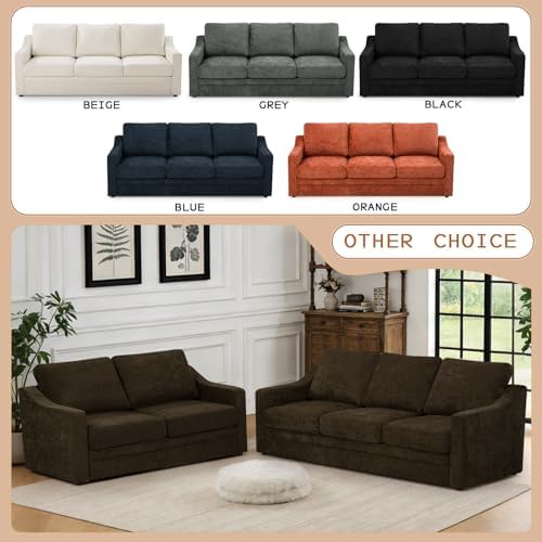 2 Pieces Chenille Sofa Set w/Soft Back Cushion - Image 4