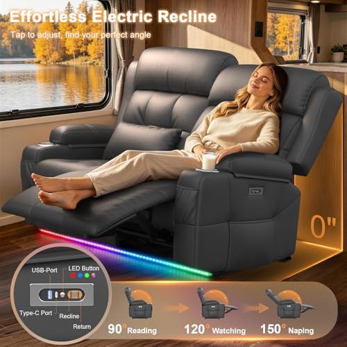 RV Loveseat Recliner Sofa, Wall Hugger Reclining RV Couch - Image 3