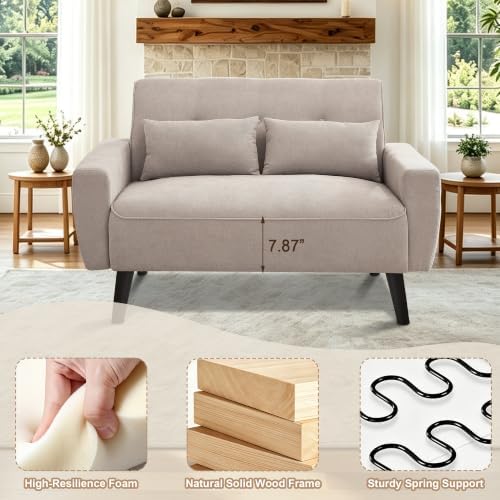 3 Pieces Sofa Set, L Shaped Sectional Couch and Loveseat Set - Image 4