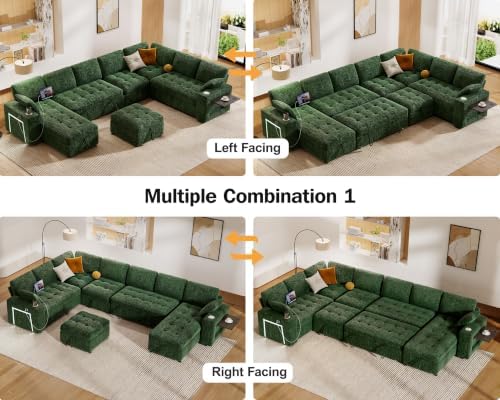 Vipbear 111" Modular Sectional Sleeper Sofa - Image 4