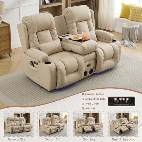 TUNYI Wall Hugger Loveseat Recliner Sofa - Image 4