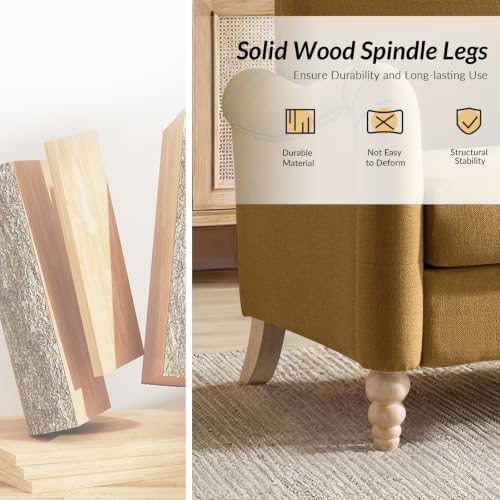 HULALA HOME 50.5" Farmhouse Loveseat Sofa, 2 Seater Sofa - Image 3