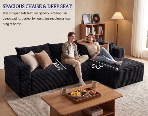 93" Boneless Couch, Modular Sectional Sofa - Image 5