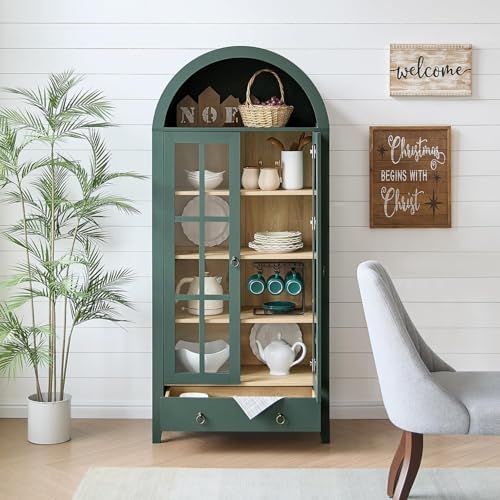 RowyPoey 71" Tall Arched Cabinet Bookshelf - Image 7