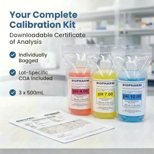 Biopharm pH 4.00, 7.00 & 10.00 Calibration Buffer 3-Pack, 1 Quart Each - Image 2