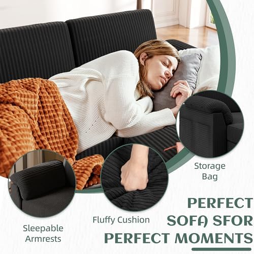 Vongrasig Convertible Sectional Couches, 3 Seat L Shaped Couch Sofa - Image 4