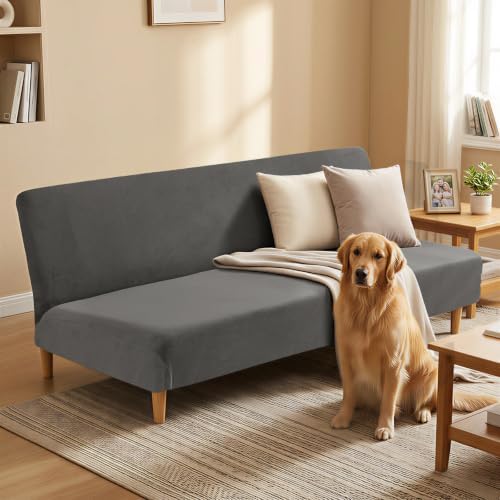XINEAGE Velvet Futon Cover, Stretch Armless Futon Slipcover - Image 2