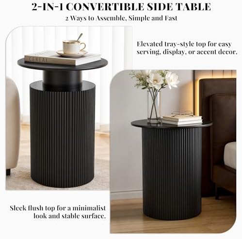 Fluted Side Table with Storage - Image 4