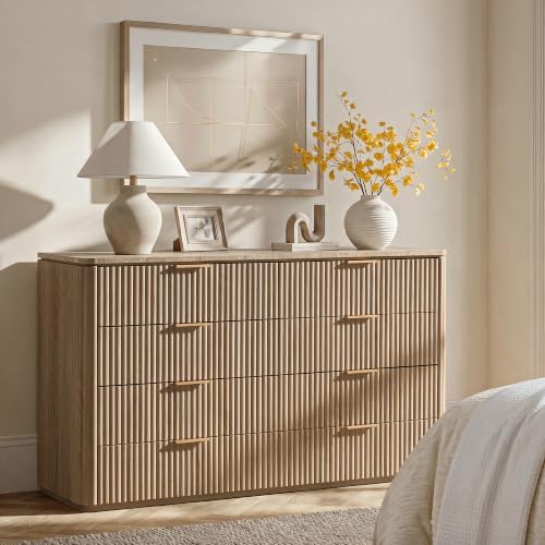 Fluted 8 Drawer Dresser for Bedroom - Image 4
