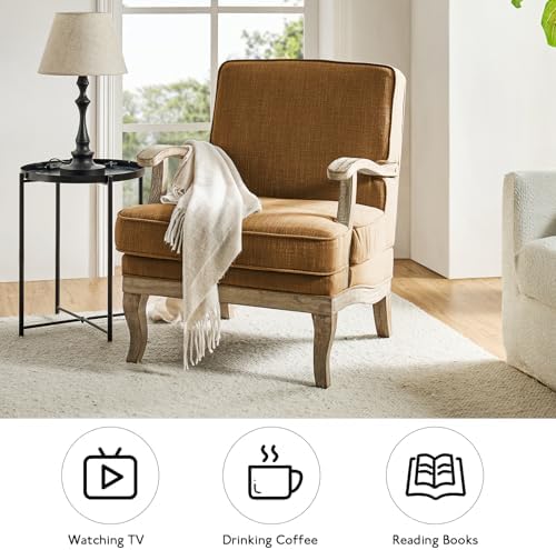 HULALA HOME Accent Chair with Solid Wood Legs and Arms - Image 4
