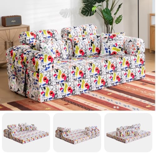 79" Memory Foam Sofa Bed, High Headrest Convertible Futon Boneless Couch by KSTNLUXQ