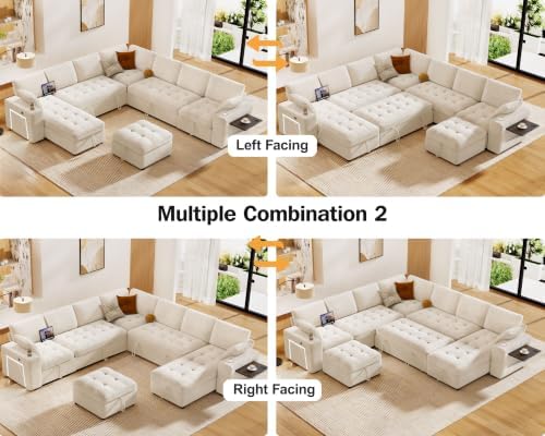 Vipbear 111" Modular Sectional Sleeper Sofa - Image 5