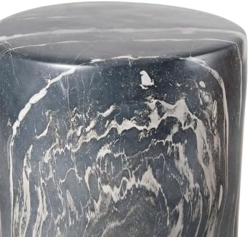 JONATHAN Y Troy 17" Modern Faux Marble Cylinder Accent Table - Image 5