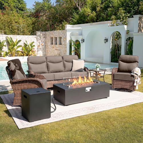 Belord Upgraded 6“ Cushion Luxury 5 Piece Patio Furniture Set by Belord