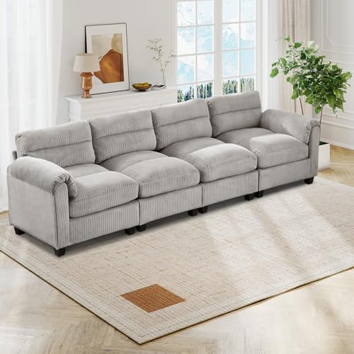 HAOMARKETS 115" Wide Modular Sectional Sofa Couch, Corduroy Upholstered by HAOMARKETS