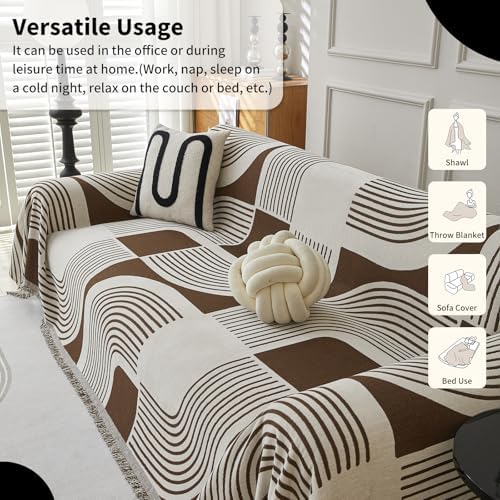 WEYOND Boho Couch Cover, Chenille Sofa Covers Washable - Image 5