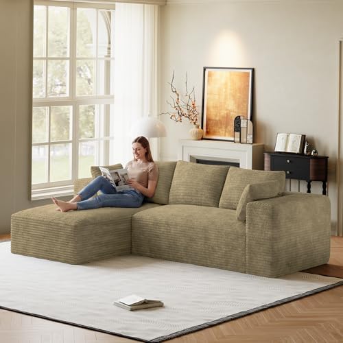ONEMMLION 107" L-Shaped Cloud Boneless Couch Sofa - Image 5