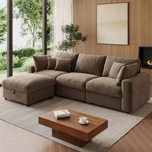 WorthFurni 110” Cloud Sectional Couches by WorthFurni