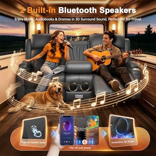 RV Loveseat Recliner Sofa, Wall Hugger Reclining RV Couch - Image 4